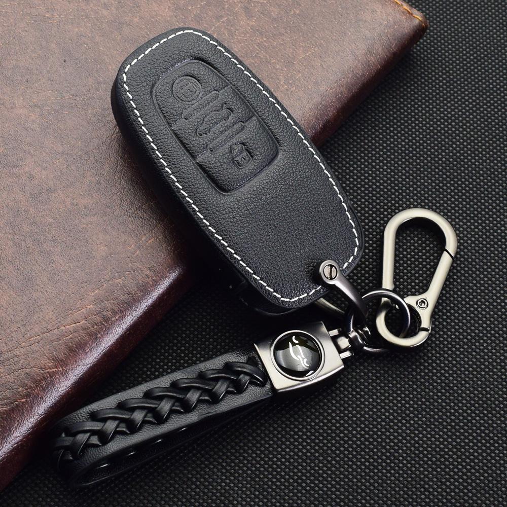 Кожаный чехол для ключей от машины, брелок с дистанционным управлением, защитная крышка, автоаксессуары для Q2 Q3 Q5 Q7 TT A1 A3 A4 A5 A6 A7 A8 S3 S6 R8 RS3 RS6 TT