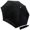 Folding Plain Floral Jacquard UV Made In 577903 [Masaki] Parasol, Umbrella, X-Embrace, Cut-and-Sewn, Protection, 100% Cotton, Japan, (Black)