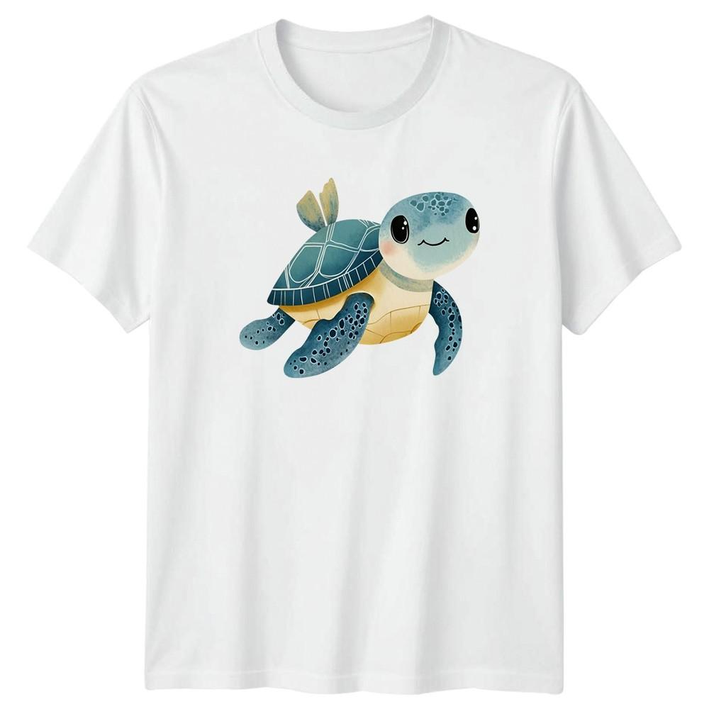 Cute Sea Turtle Illustration TShirt Ocean Wildlife Gift For Him And Her