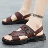 Классические мужские сандалии в стиле ретро, ​​дышащие нескользящие уличные тапочки на мягкой подошве, модная пляжная обувь, летние мужские шлепанцы