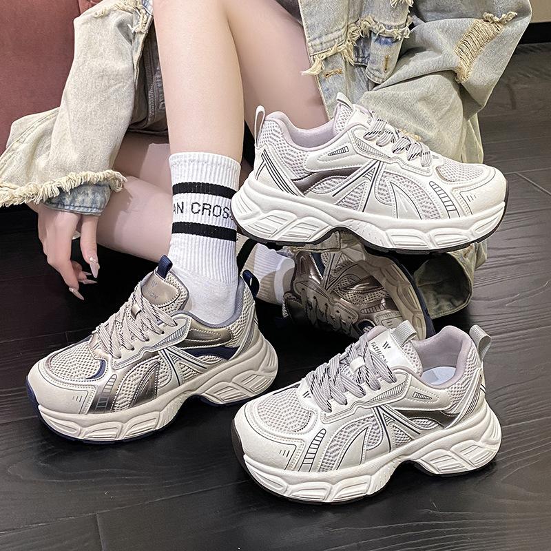 Новая цветовая гамма, кроссовки для папы на платформе, спортивные увеличивающие рост кожаные туфли, женская обувь, студенческая мода