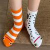 Striped Conger Eel Mid-Calf Socks - Cute & Funny Xiaohongshu Style for Spring & Autumn