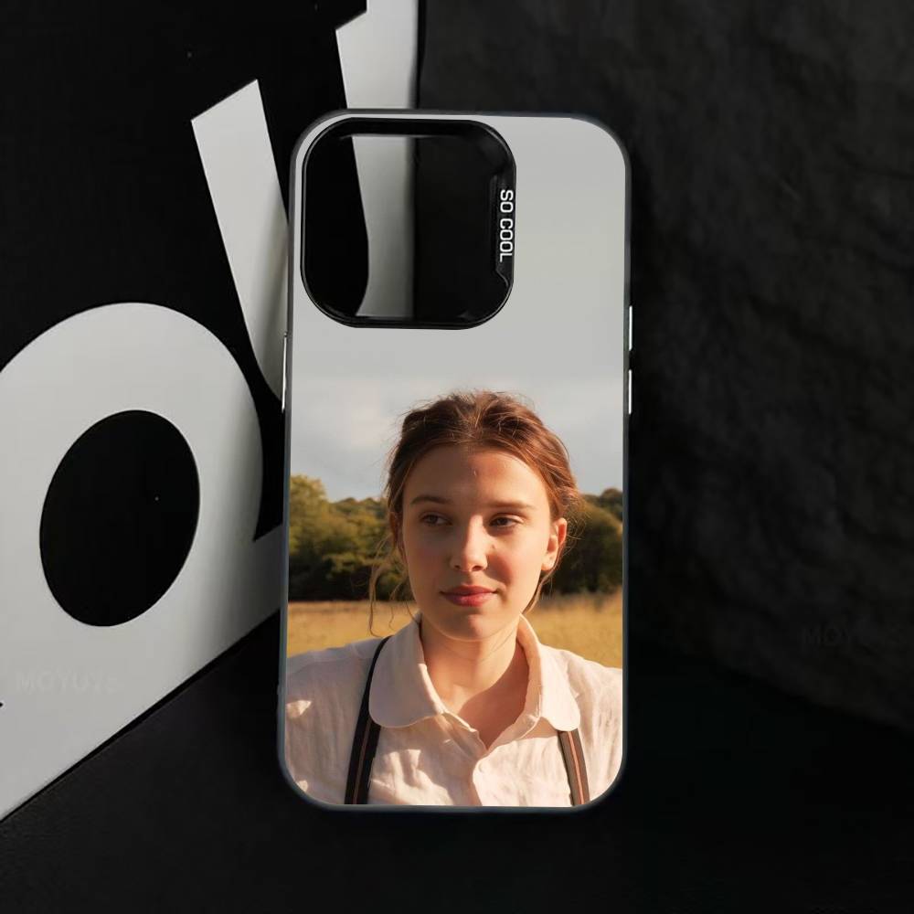 M-Millie B-Brown Actor Phone Case For iPhone 17,16,15,14,13,12,11 Plus,Pro Max,XS,Colored Silver Plated Inside Cover