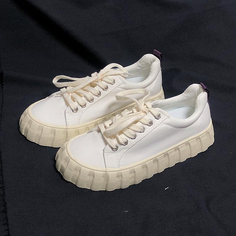 Canvas Shoes for Women Platform Sneakers Lace Up Walking Shoes Students Wild Chunky Sneakers Fashion Women's Vulcanized Shoes