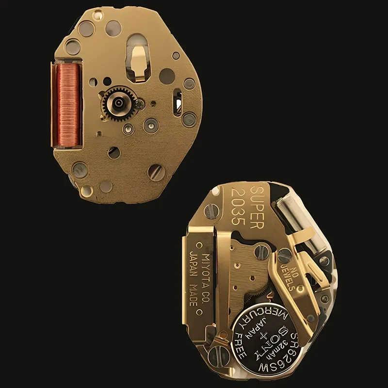 Часы Miyota Super 2035 Japan Quartz Movement Golden 2035 Three-Arch-Watch - Прочные металлические шестерни Лучшая цена и производительность