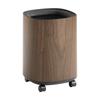 Wood grain trash can household large capacity with universal wheel removable kitchen living room double layer trash can