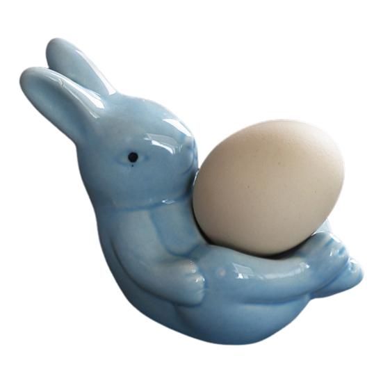 Подставка для яиц в виде лежащего кролика, керамическая подставка для яиц в виде кролика, пасхальное украшение, подставка для яиц всмятку, обеденный стол, сувениры для весенней домашней вечеринки