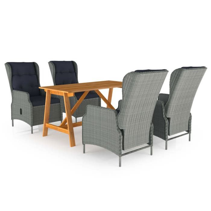Maison Exclusive - Ensemble à manger de jardin 5 pcs Gris clair