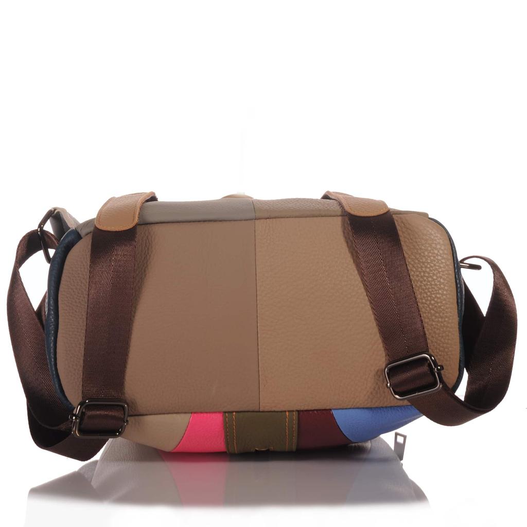 Женский кожаный рюкзак в стиле пэчворк