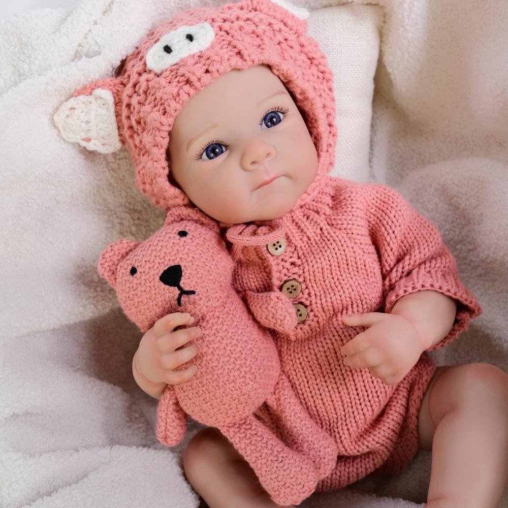 Милые куклы-девочки-реборн 48 см, Бетти, полное виниловое тело, кукольная одежда для новорожденных, вязаный комбинезон, реалистичные куклы-симуляторы для детей от 3 лет