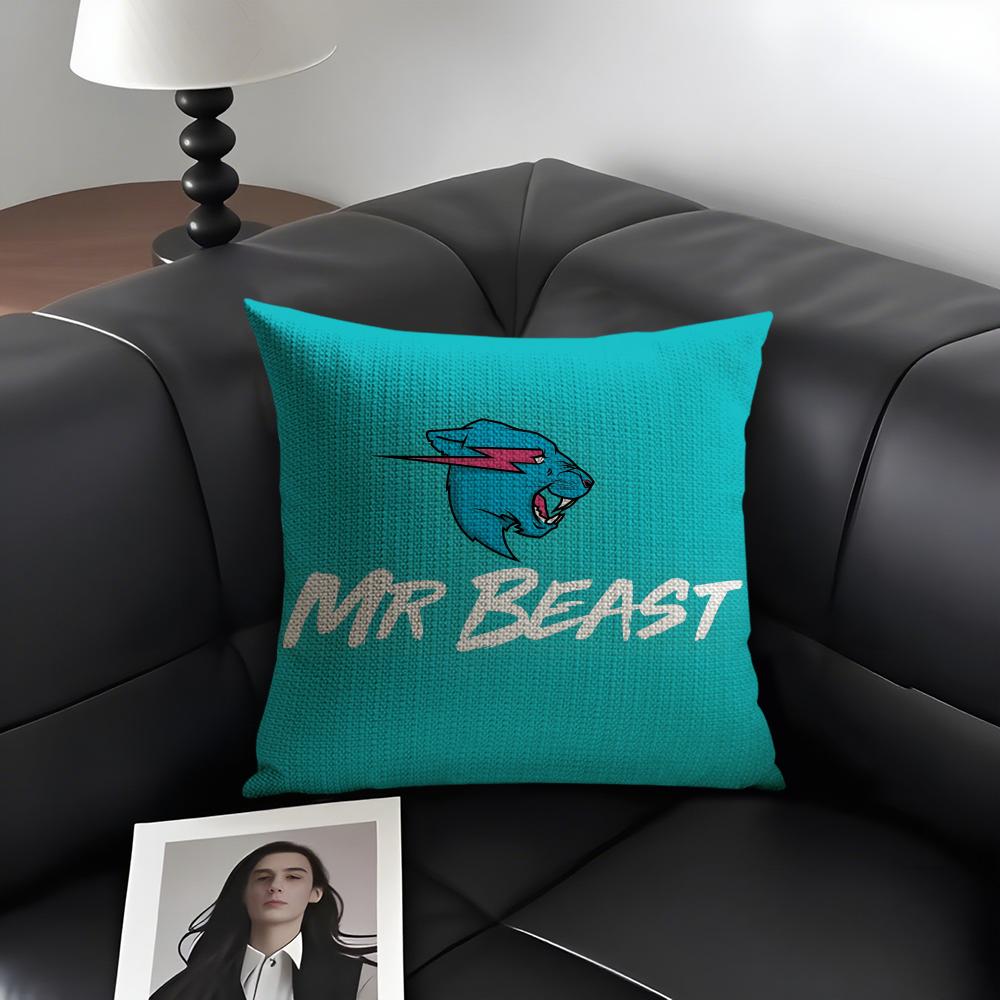 Мистер Милашка Логотип B-Beasts Наволочка Натуральный Лен Органическая Ткань Двусторонний Принт Диван Домашний Декор Подарок Наволочка
