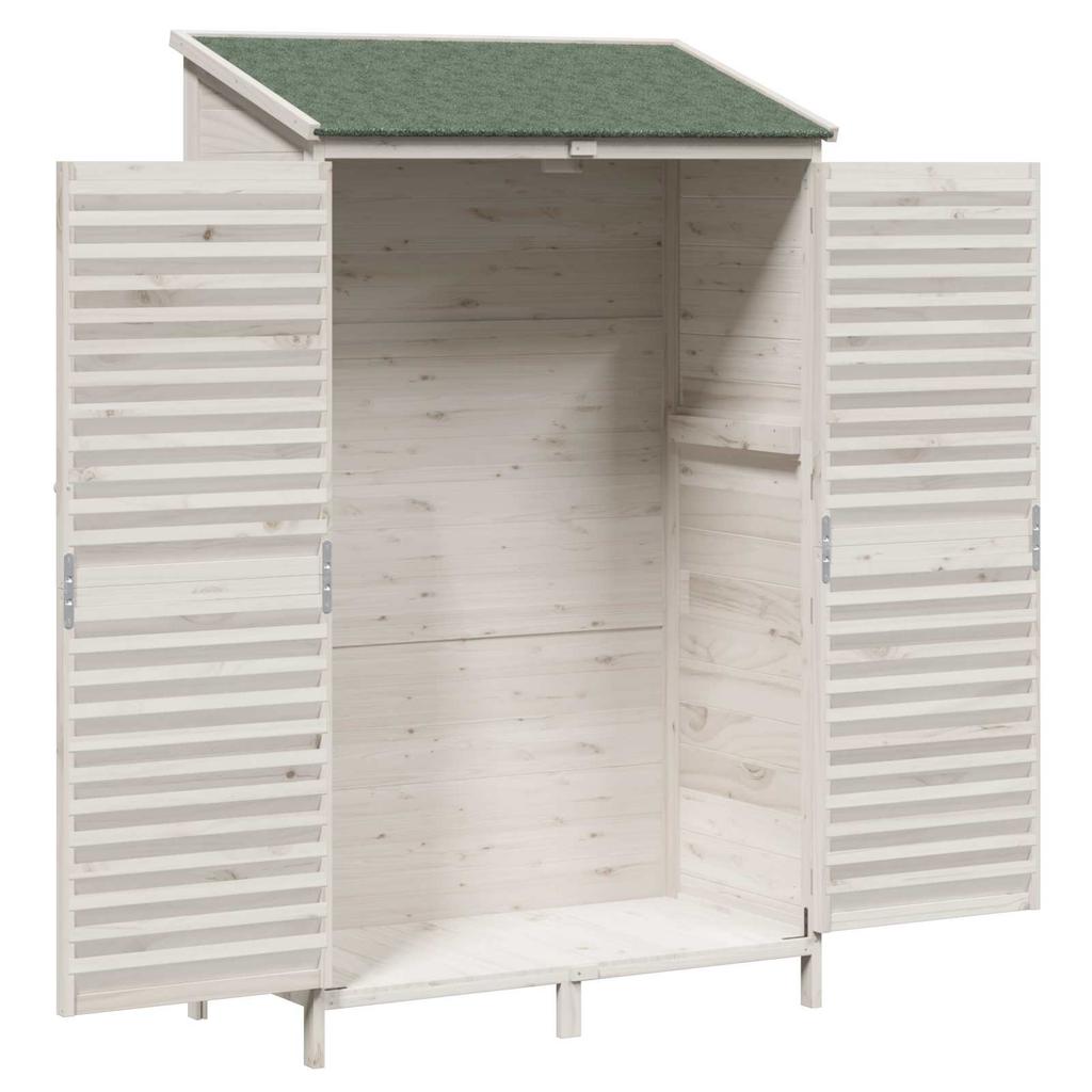 Garden Shed White 106 x 56 x 176.5 cm Solid Spruce Wood