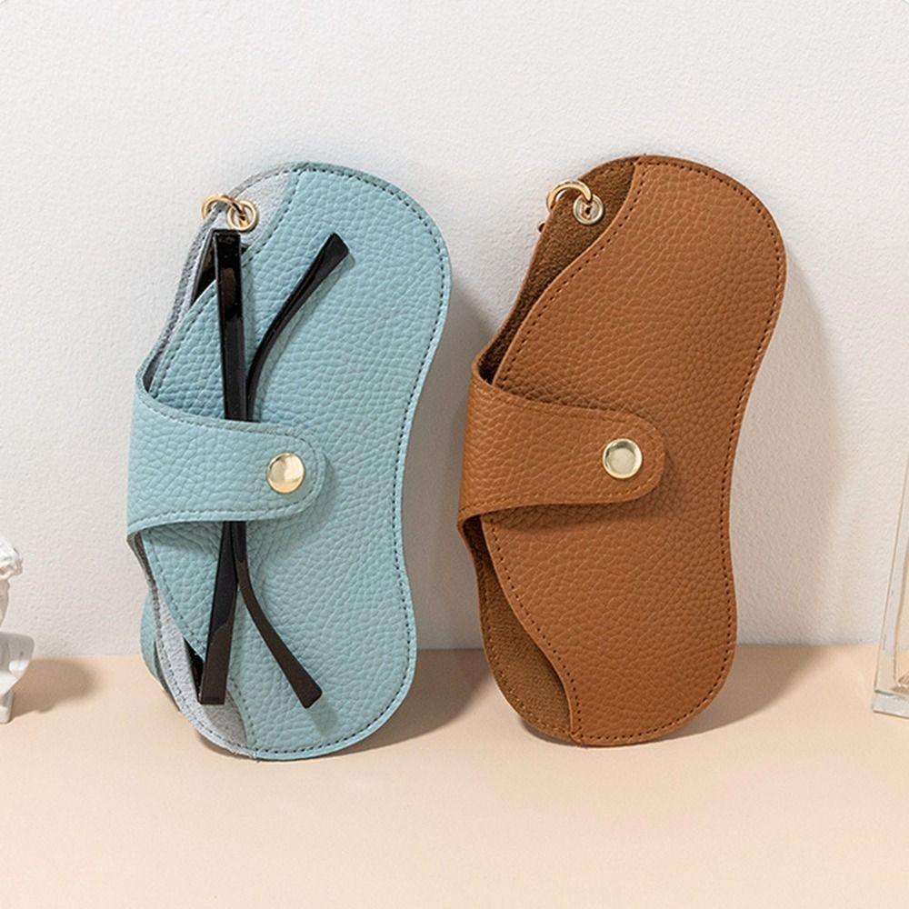 Hanging Neck PU Leather Glasses Bag Printing Sunglasses Eyeglass Bag Glasses Storage Bag  Outdoor