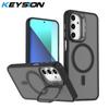 KEYSION Чехол-подставка с магнитом для MagSafe для Samsung Galaxy A55 5G A35 A25 A15 A05S Матовый полупрозрачный ударопрочный чехол