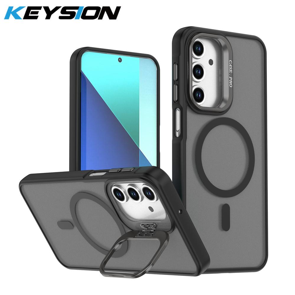 KEYSION Чехол-подставка с магнитом для MagSafe для Samsung Galaxy A55 5G A35 A25 A15 A05S Матовый полупрозрачный ударопрочный чехол