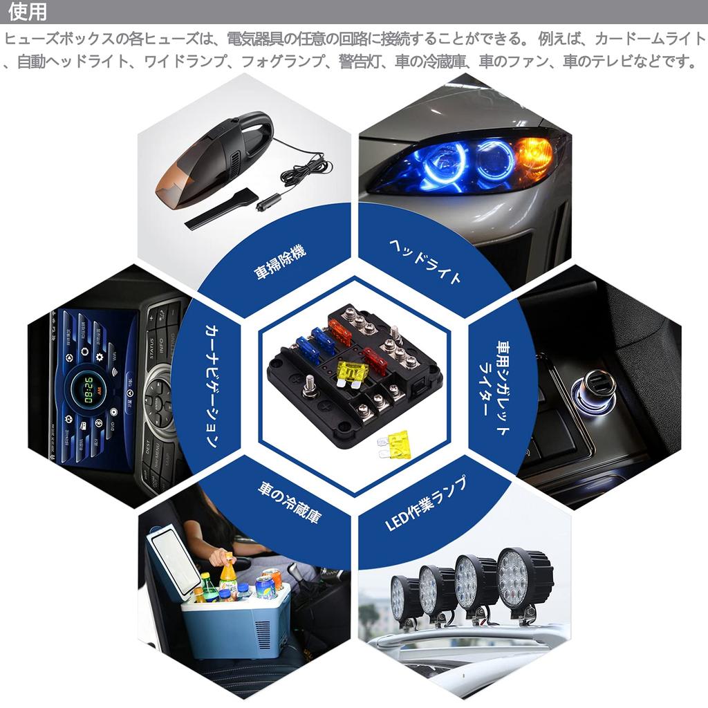 BlueFire Новейший 6-контактный держатель предохранителей для автомобиля и лодки