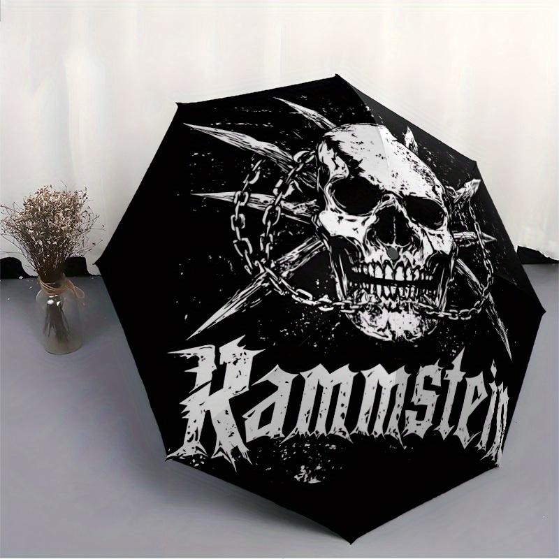 1pc Rammstein Automatic Open/close, Portable Folding Umbrella for Women & Men,Compact Parasol,, Durable Frame yy250809203