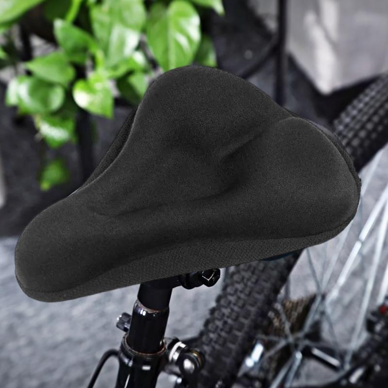 bicycle Seat Cushion Soft Saddle Pad Cycling Comfortable Seat Shock Absorbing Cushion Silicone Pad for Indoor Outdoor Cycling