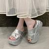 9CM Thick Bottom Summer Slippers Women's Chunky Sandals New 2025 Fashion Women Wedges High Platform Shoes Woman Beach Flip Flops