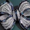 Women Brooch Bow Shape Rhinestone Anti-slip Wear-resistant Suit Coat Collar Hat Scarf Decoration Clothes Pin Prom Party Garment Jewelry