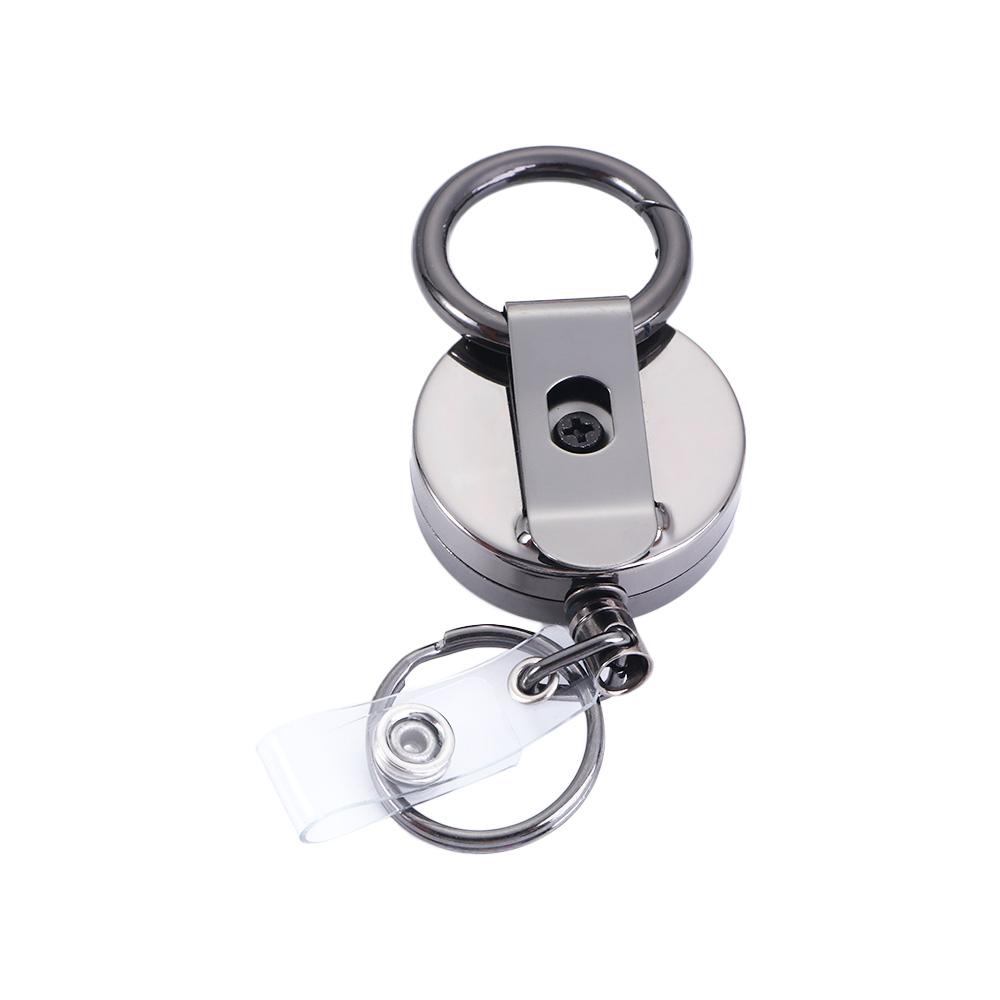 Retractable Heavy Duty Pull Keychain Tool Key Ring Clips Badge Holder Clip Keychain Badge Reel Clip