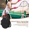 Сумка для теннисных ракеток для путешествий Большая вместимость Вмещает 2 ракетки Карман для мокрых/сухих вещей Водонепроницаемый Регулируемый мягкий плечевой ремень Рюкзак для теннисных ракеток