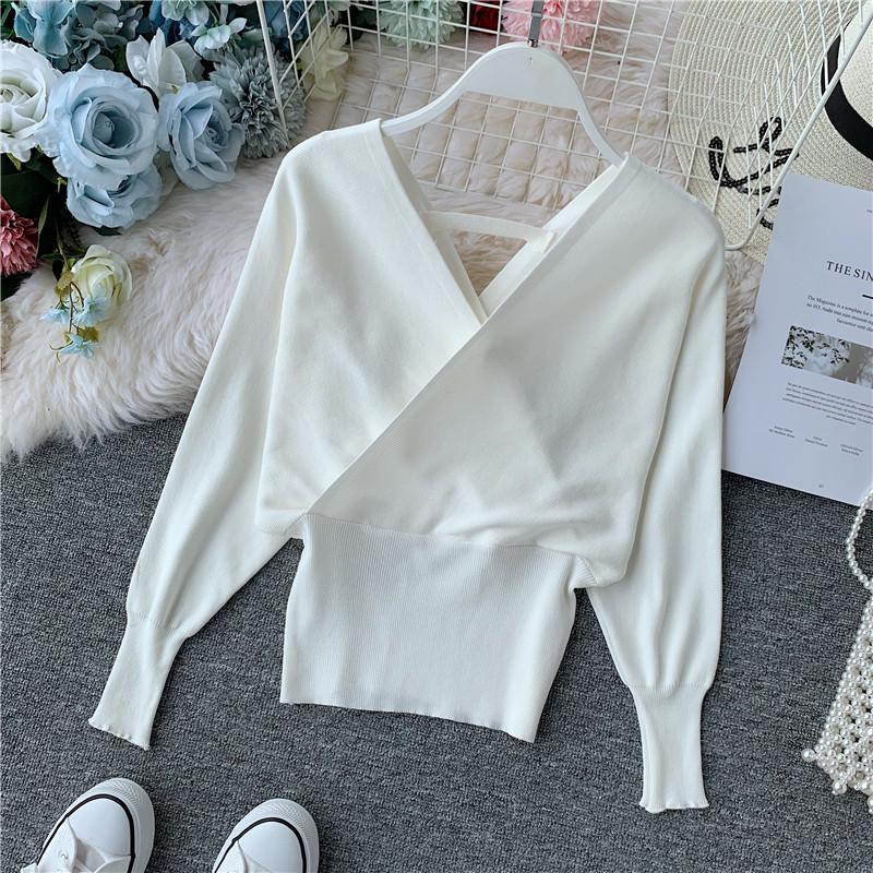 YYFS Женские модные повседневные весенне-осенние однотонные блузки и рубашки с v-образным вырезом и длинным рукавом с принтом