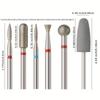 6pcs/set Nail Tools Nail Grinding Head for Removing Acrylic Cuticle Polishing Bit Nail Files Drill