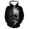 Hoodie Men Punk Skull 3D Print Fashion Skeletor Y2k Graphic Casual Goth Streetwear Long Sleeve Pullover Spring  Autumn Oversized Top