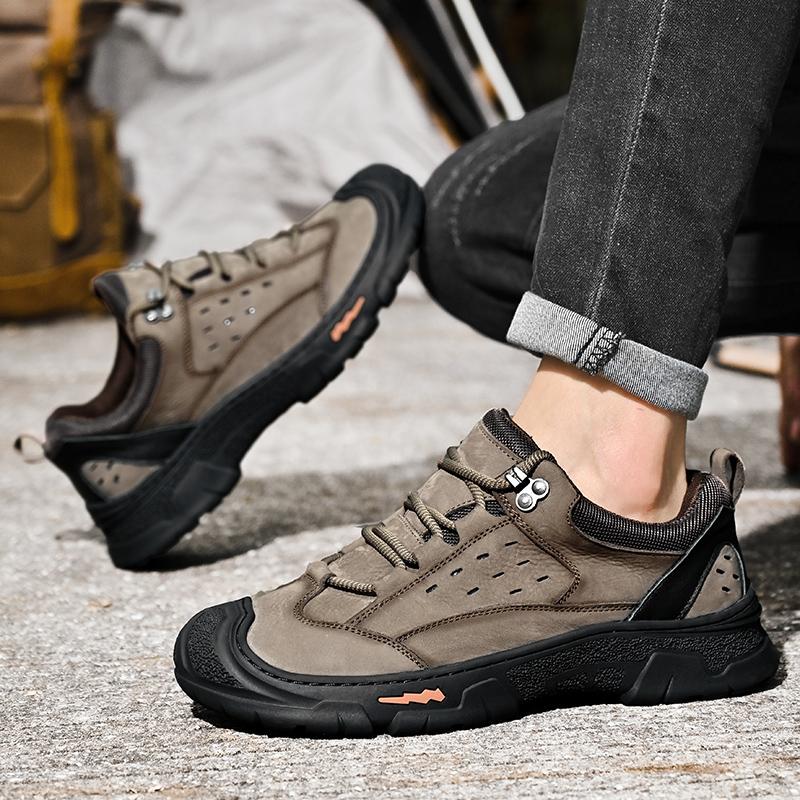 Outdoor Hiking Shoes Men Genuine Leather Camping Sneakers Man Casual Shoes Luxury Brand Casual Men's Footwear