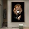 Африканский лев в темноте, настенные постеры и принты, животные, холст, картины, натюрморт, декор для дома