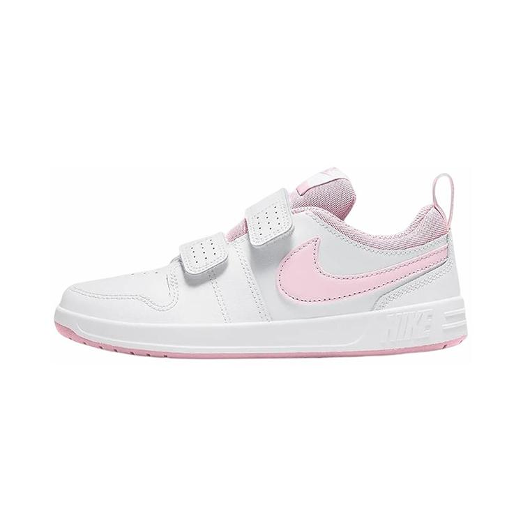 Nike Pico 5 Нескользящая Амортизация Устойчивая к истиранию Низкие Детские Кроссоссовки для Скейтбординга Бело-розовые AR4161-105