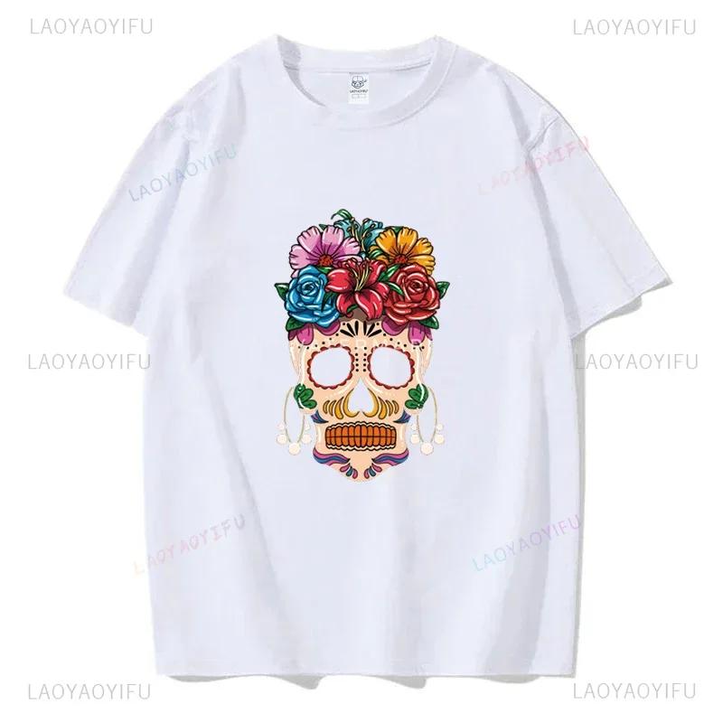 Мексиканский День мёртвых ''DÍA DE LOS MUERTOS'' Футболка с принтом Мужская графическая футболка Повседневные удобные футболки на лето Женская одежда
