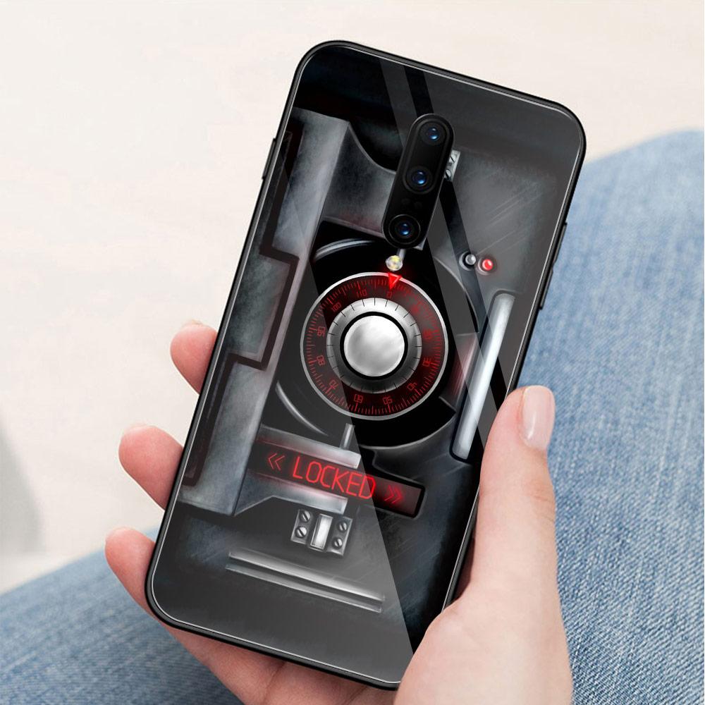 Case for Oneplus 7 Pro Locked Patterned Glass Back Cover Case Oneplus 6t Coque for Oneplus 1+ 5 6 Oneplus 6 6t 7 Pro