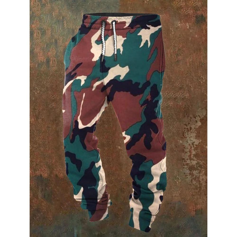 Men's casual jogging pants with drawstrings and Halloween skull prints, suitable for outdoor wear, autumn and winter fashion