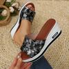 Summer New Fashion Fish Mouth Wedge Sandals Casual Large Size Women's One-line Sandals Women