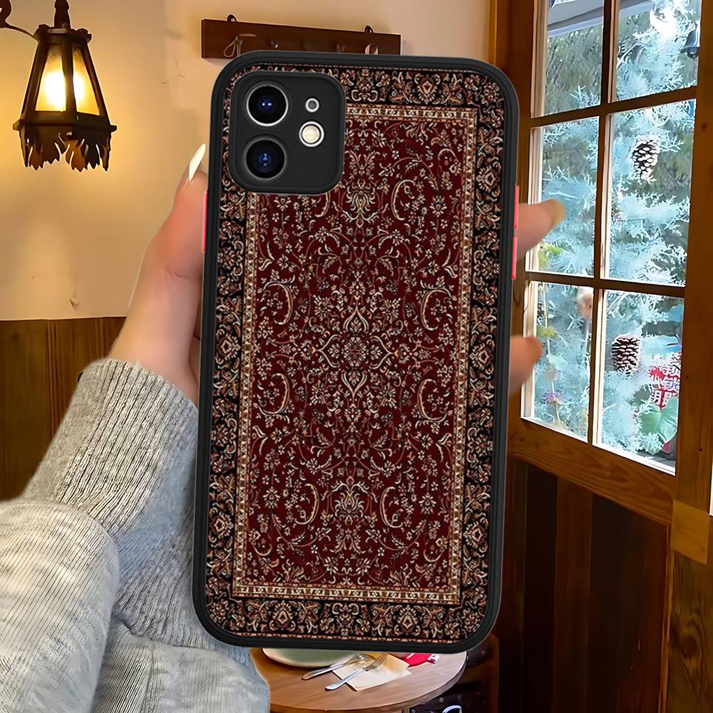 Чехол для телефона с цветочным узором в стиле персидского ковра для IPhone 15 14 13 12 11 Pro Max X XS MAX Plus, матовый, мягкая задняя крышка