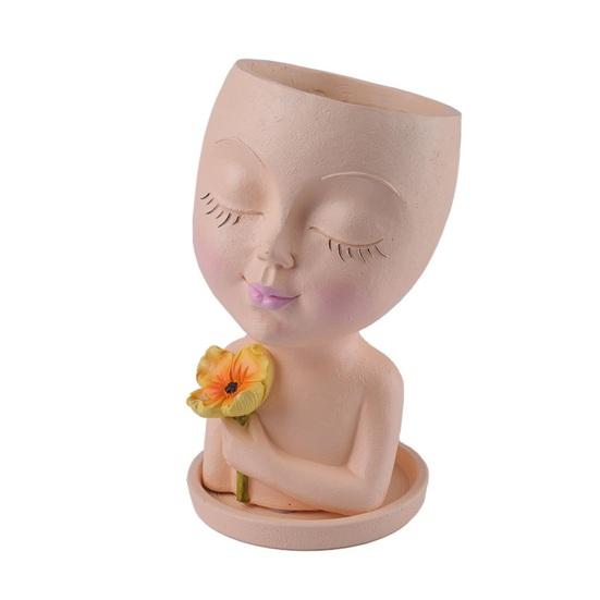 Творческий цветочный горшок из смолы, стабильное основание, устойчивый к коррозии, декоративный