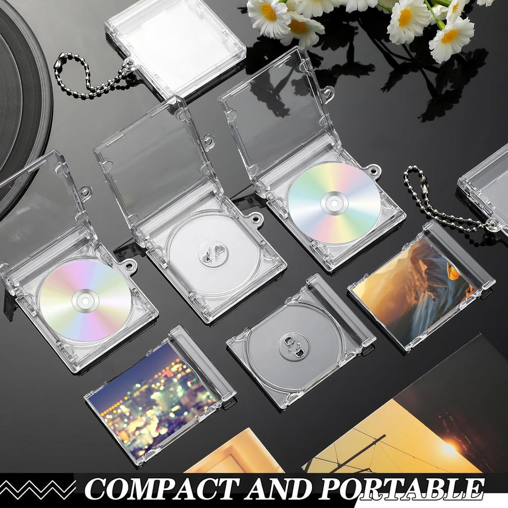 Мини-брелок для ключей в виде CD-диска Альбомные футляры Пластиковые футляры для CD Прозрачная обложка для DVD Оптовая продажа Брелок-подвеска для DVD-диска Музыкальный пустой мини-компакт-диск Держатель Подвеска