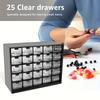 25 шт. Прозрачный контейнер в стиле ящика, коробка для деталей, шкаф для хранения инструментов с отделениями, коробка для классификации фурнитуры в стиле ящика