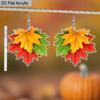 2D Flat Fall Thanksgiving Women's Earrings Maple Leaf Acrylic Earrings Fashion Rustic Holiday Party Fall Jewelry Gifts