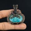 Blue Chalcedony Jewelry, 999 Copper Wire Wrapped Pendant Handmade Gemstone Jewelry, Gifts For Wife Brand New Pendant
