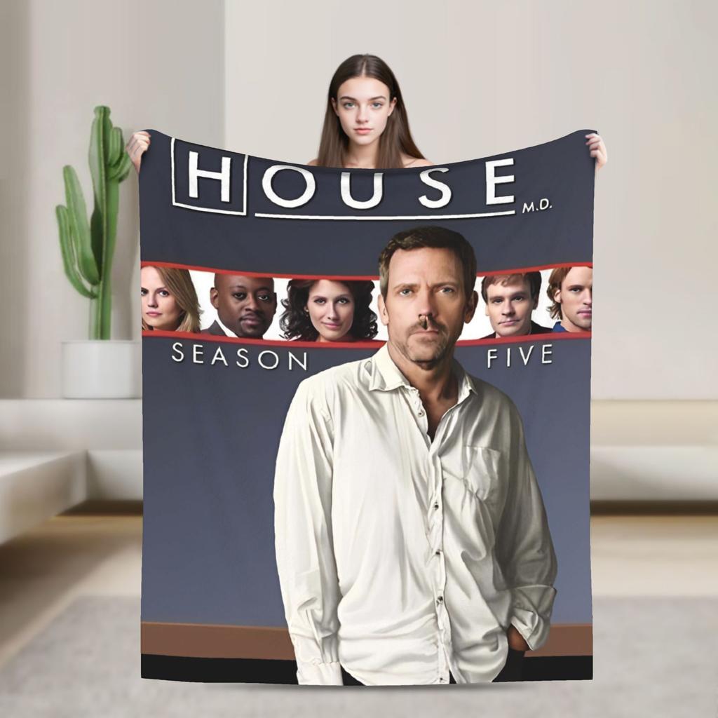 Плед House MD Хью Лори Доктор Хаус Плюшевый Винтажный Теплый Плед для Покрытия Стула Дивана Весна Осень