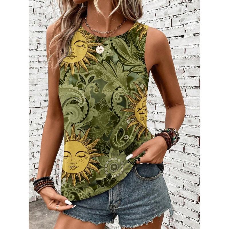 Летние простые полосатые 3D-принт майки женская мода уличная одежда оверсайз с круглым вырезом жилет с открытыми плечами без рукавов женская майка