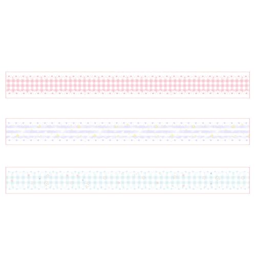 YUBBAEX 3 volumes masking tape Japanese style printing Super cute style Thin Can be used for gift wrapping, DIY crafts, notebook decoration (Lace