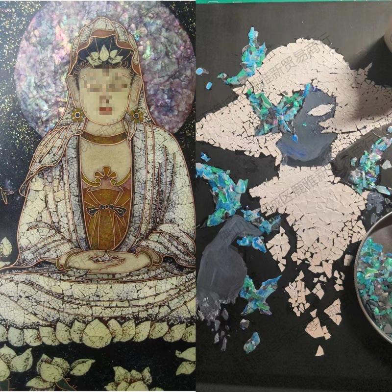 Тонкая перламутровая лаковая посуда из раковины абалона для DIY-маникюра и коллажных инкрустаций