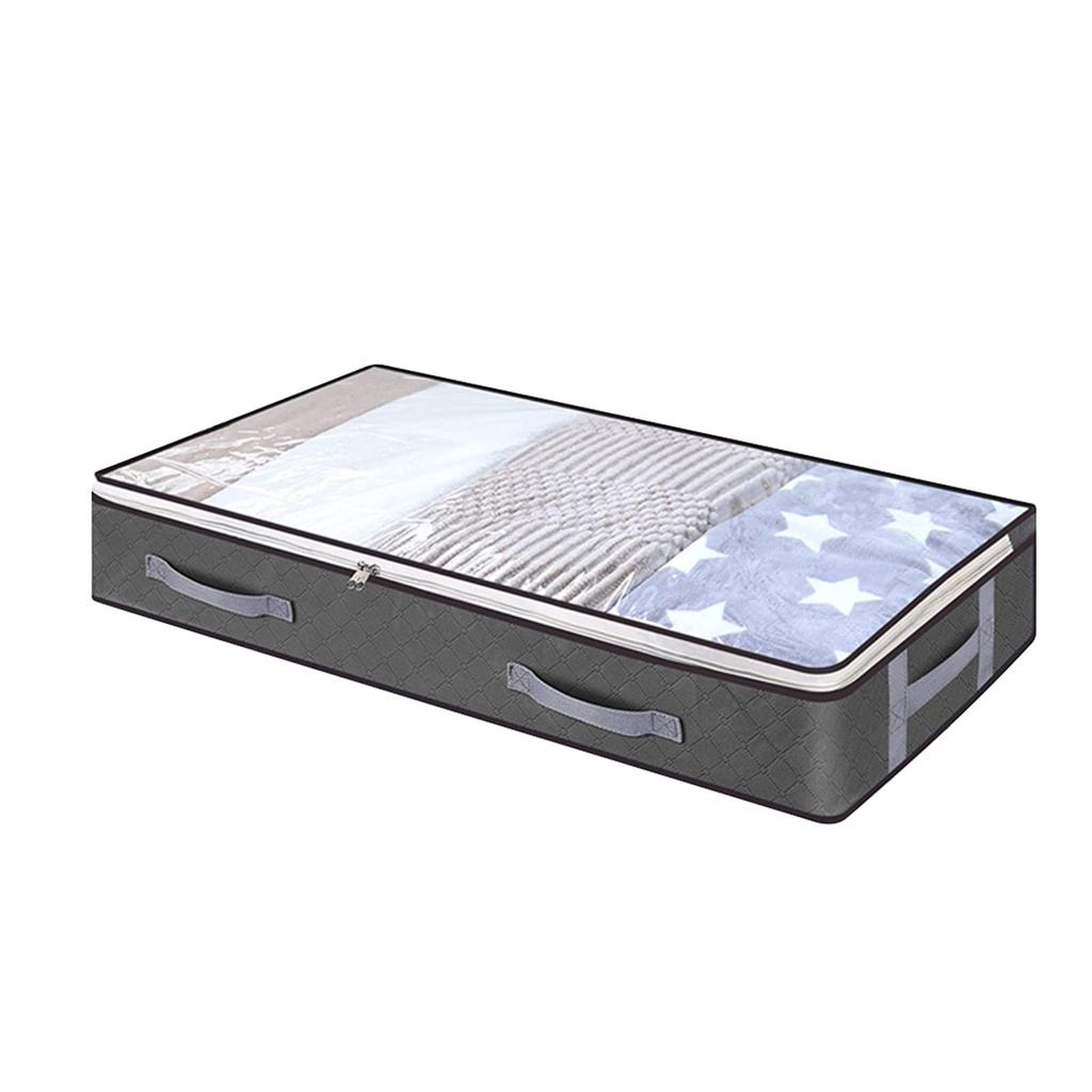 1/2/3/4 Pack Underbed Storage Bags,Large Capacity Foldable Clothes Box,Non-Woven Zippered Organizer for Blankets Duvets Bedding