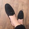 Men Half Slippers Black One Step Casual Comfortable Outdoor Slippers Men Business Office Small Leather Shoes Size 38-44