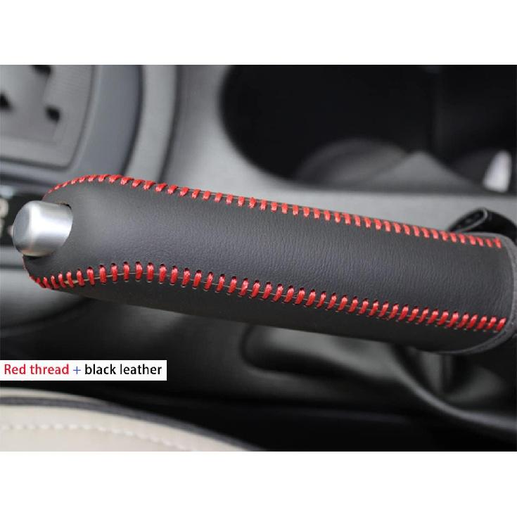 Leather Handbrake Cover for Mazda 3 2014-2017 / CX3 2016-2017 / CX5 2013-2015 / 6 2014-2015 (Red Thread + Leather)