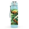 1PC Jungle Dinosaur Group Print 750ml Color Plastic Sports Water Bottle Leakproof Flip Straw Lid Suitable for Sports Office Home Use